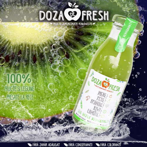 Suc Verde Revigorant - cu pere, kiwi si spanac