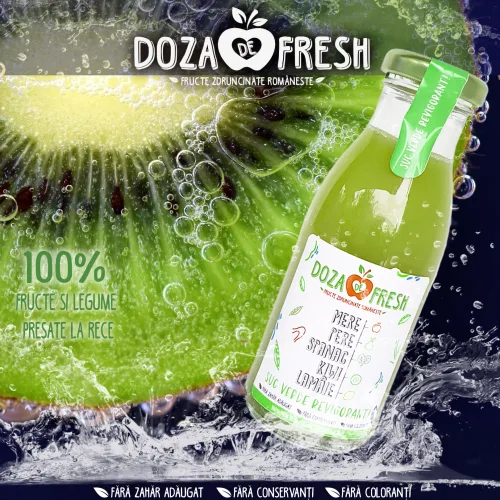 Suc Verde Revigorant - cu pere, kiwi si spanac