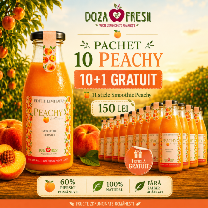 Pachet Smoothie Peachy cu piersici romanesti 10+1 GRATUIT